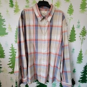 New Mutual Weave Long Sleeve Plaid Button-Down Shirt.